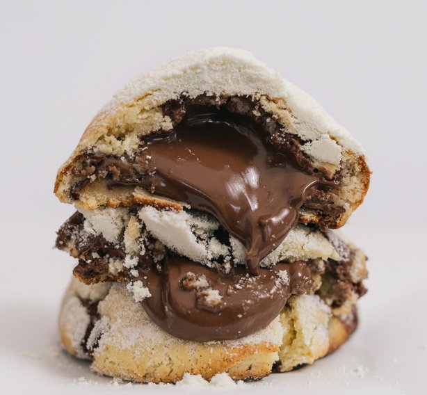 Cookie de massa de leite Ninho recheado com Nutella